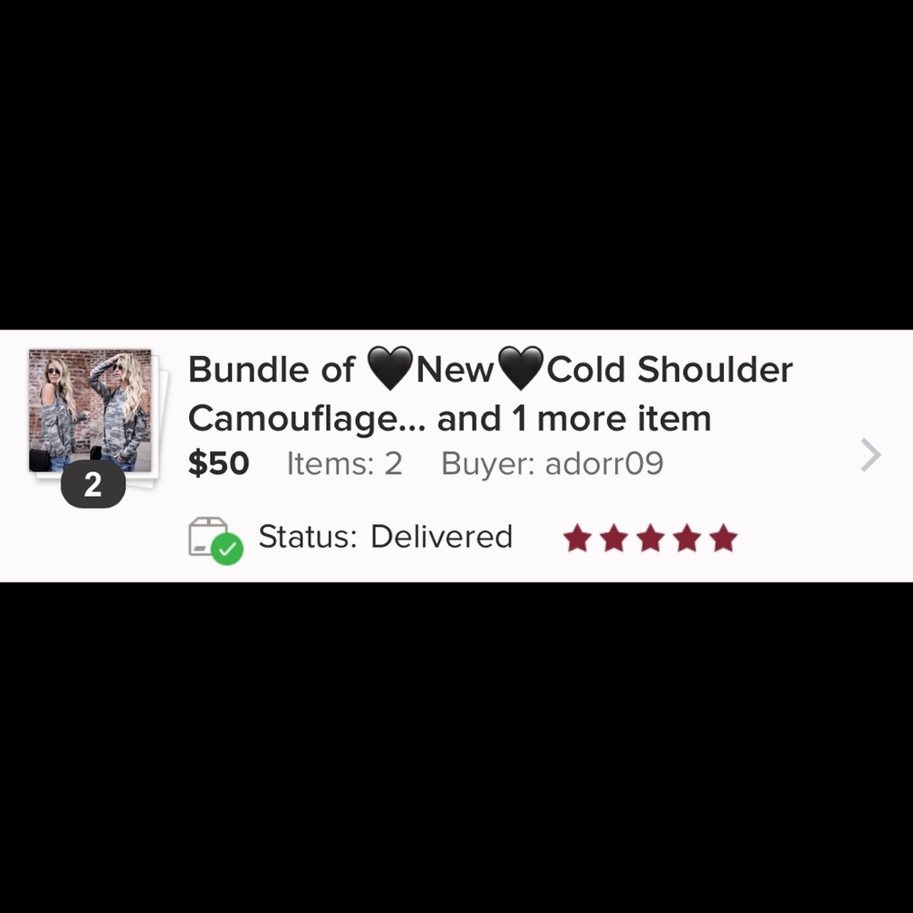 🖤New🖤Cold Shoulder Camouflage Top - Picture 8 of 8
